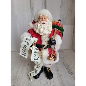 Rustic santa Claus naughty nice list standing tabletop home decor figure Xmas